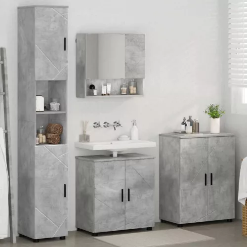 Fürdőszoba bútor szett 4 pcs Beton szürke 61 x 35 x 64 cm