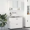 Fürdőszoba bútor szett 2 pcs Fehér 76.5 x 35 x 64 cm Faanyag
