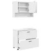 Fürdőszoba bútor szett 2 pcs Fehér 76.5 x 35 x 64 cm Faanyag
