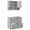 Fürdőszoba bútor szett 2 pcs Szürke sonoma 76.5 x 35 x 64 cm