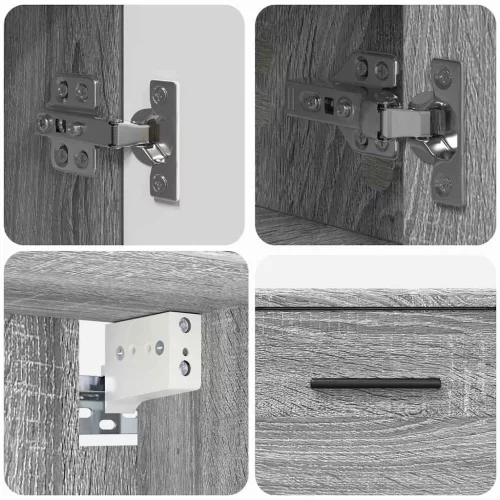 Fürdőszoba bútor szett 2 pcs Szürke sonoma 76.5 x 35 x 64 cm