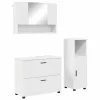 Fürdőszoba bútor szett 3 pcs Fehér 76.5 x 35 x 64 cm Faanyag
