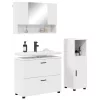 Fürdőszoba bútor szett 3 pcs Fehér 76.5 x 35 x 64 cm Faanyag