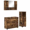 Fürdőszoba bútor szett 3 pcs Füstölt tölgy 76.5 x 35 x 64 cm