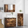 Fürdőszoba bútor szett 3 pcs Füstölt tölgy 76.5 x 35 x 64 cm