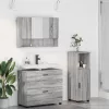 Fürdőszoba bútor szett 3 pcs Szürke sonoma 76.5 x 35 x 64 cm