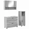 Fürdőszoba bútor szett 3 pcs Szürke sonoma 76.5 x 35 x 64 cm
