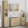 Fürdőszoba bútor szett 4 pcs sonoma tölgy 30 x 35 x 192 cm