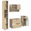 Fürdőszoba bútor szett 4 pcs sonoma tölgy 30 x 35 x 192 cm