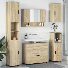   Fürdőszoba bútor szett 5 pcs sonoma tölgy 30 x 35 x 192 cm