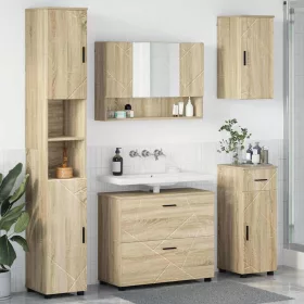   Fürdőszoba bútor szett 5 pcs sonoma tölgy 30 x 35 x 192 cm