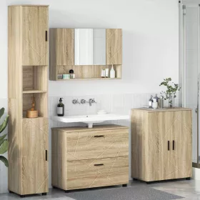   Fürdőszoba bútor szett 4 pcs sonoma tölgy 30 x 35 x 192 cm
