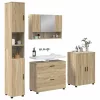Fürdőszoba bútor szett 4 pcs sonoma tölgy 30 x 35 x 192 cm