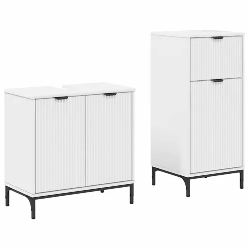 Fürdőszoba bútor szett 2 pcs Fehér 39.5 x 36 x 88 cm Faanyag