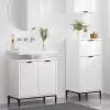 Fürdőszoba bútor szett 2 pcs Fehér 39.5 x 36 x 88 cm Faanyag
