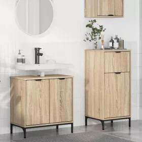   Fürdőszoba bútor szett 2 pcs sonoma tölgy 39.5 x 36 x 88 cm