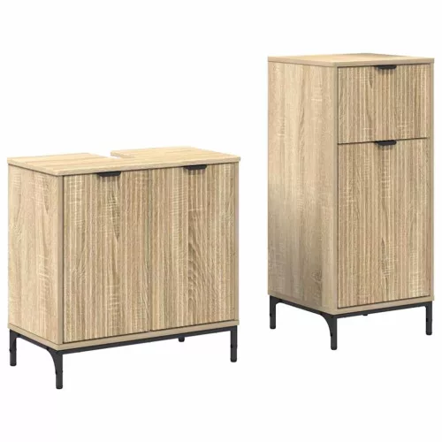 Fürdőszoba bútor szett 2 pcs sonoma tölgy 39.5 x 36 x 88 cm
