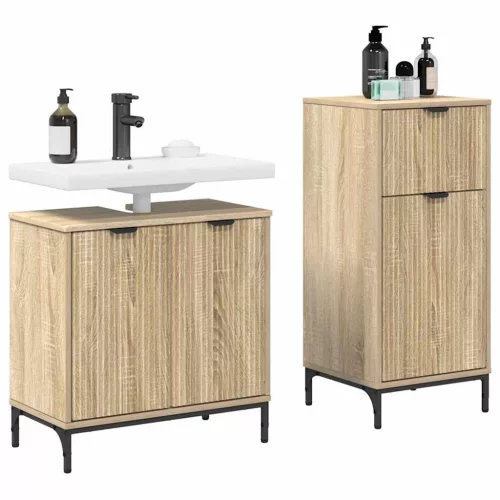 Fürdőszoba bútor szett 2 pcs sonoma tölgy 39.5 x 36 x 88 cm