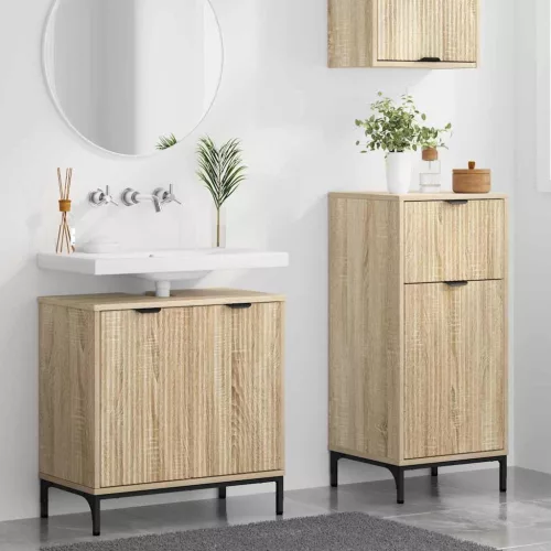 Fürdőszoba bútor szett 2 pcs sonoma tölgy 39.5 x 36 x 88 cm