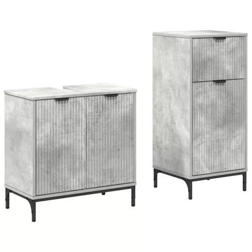 Fürdőszoba bútor szett 2 pcs Beton szürke 39.5 x 36 x 88 cm