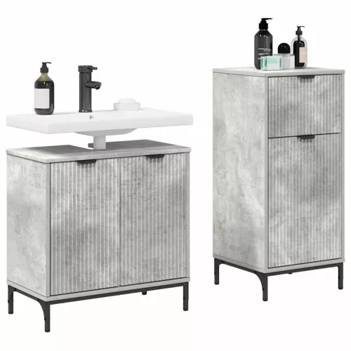 Fürdőszoba bútor szett 2 pcs Beton szürke 39.5 x 36 x 88 cm