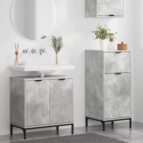 Fürdőszoba bútor szett 2 pcs Beton szürke 39.5 x 36 x 88 cm