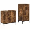 Fürdőszoba bútor szett 2 pcs Füstölt tölgy 39.5 x 36 x 88 cm