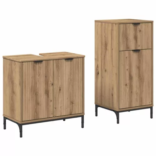 Fürdőszoba bútor szett 2 pcs kézműves tölgy 39.5 x 36 x 88 cm