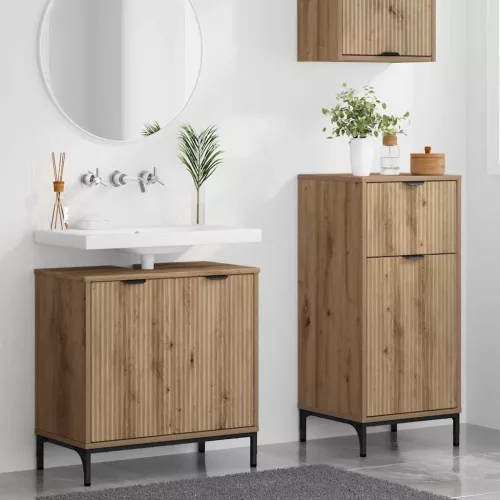 Fürdőszoba bútor szett 2 pcs kézműves tölgy 39.5 x 36 x 88 cm