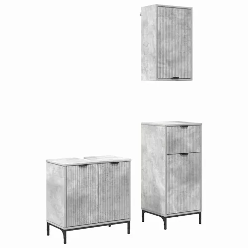 Fürdőszoba bútor szett 3 pcs Beton szürke 39.5 x 36 x 88 cm