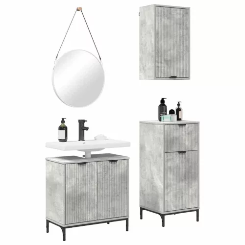 Fürdőszoba bútor szett 3 pcs Beton szürke 39.5 x 36 x 88 cm
