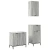 Fürdőszoba bútor szett 3 pcs Szürke sonoma 39.5 x 36 x 88 cm