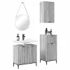 Fürdőszoba bútor szett 3 pcs Szürke sonoma 39.5 x 36 x 88 cm