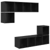TV szekrény garnitúra 4 pcs Musta tammi 37 x 37 x 142.5 cm