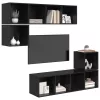 TV szekrény garnitúra 4 pcs Musta tammi 37 x 37 x 142.5 cm