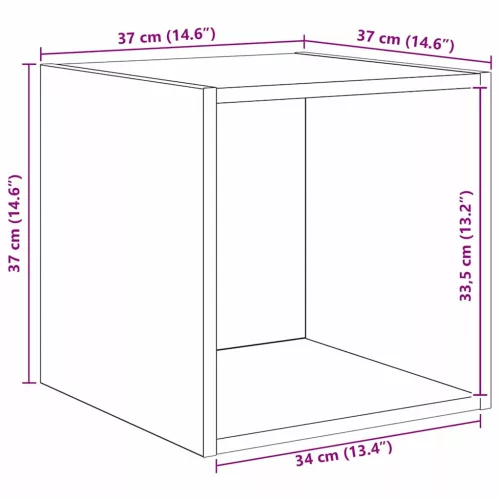 TV szekrény garnitúra 4 pcs Musta tammi 37 x 37 x 142.5 cm