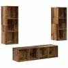 TV Szekrény Szett 3 pcs Régi fa 37 x 37 x 142.5 cm Faanyag
