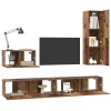 TV Szekrény Szett 4 pcs Régi fa 200 x 30 x 30 cm Faanyag
