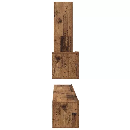 TV Szekrény Szett 4 pcs Régi fa 200 x 30 x 30 cm Faanyag