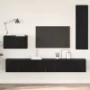 Fali TV Szekrény 4 pcs Musta tammi 200 x 30 x 30 cm Műanyag Fa