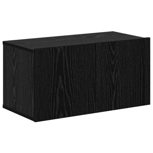 Fali TV Szekrény 4 pcs Musta tammi 200 x 30 x 30 cm Műanyag Fa