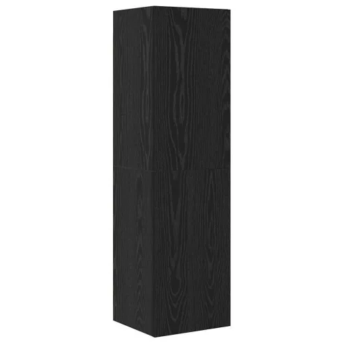Fali TV Szekrény 4 pcs Musta tammi 200 x 30 x 30 cm Műanyag Fa
