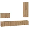 TV Szekrény Szett 4 pcs kézműves tölgy 200 x 30 x 30 cm Faanyag