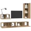 TV Szekrény Szett 4 pcs kézműves tölgy 200 x 30 x 30 cm Faanyag