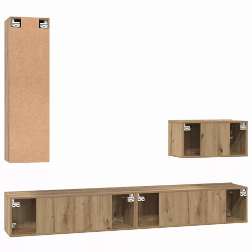 TV Szekrény Szett 4 pcs kézműves tölgy 200 x 30 x 30 cm Faanyag