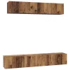 TV szekrény garnitúra 5 pcs Régi fa 100 x 30 x 30 cm Faanyag