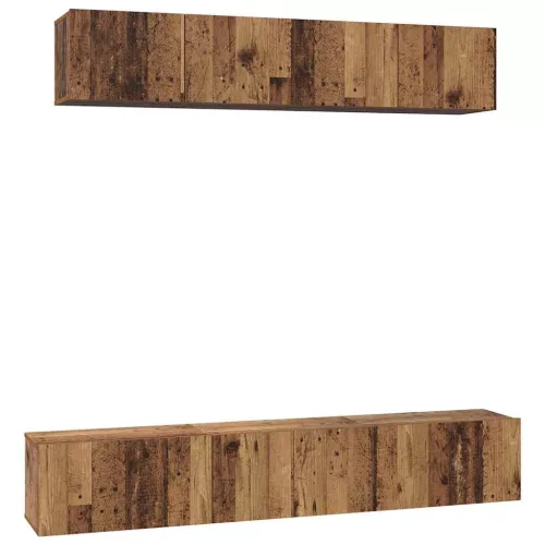 TV szekrény garnitúra 5 pcs Régi fa 100 x 30 x 30 cm Faanyag