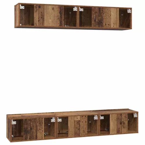 TV szekrény garnitúra 5 pcs Régi fa 100 x 30 x 30 cm Faanyag