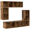 TV szekrény garnitúra 4 pcs Régi fa 37 x 37 x 142.5 cm Faanyag