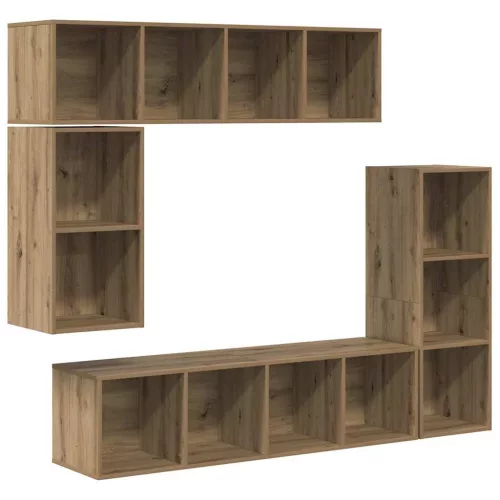 TV szekrény garnitúra 4 pcs kézműves tölgy 37 x 37 x 142.5 cm